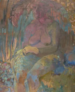 Pamono Large Female Nude in a Surrealist Landscape, Oil on Canvas><noscript><img width=
