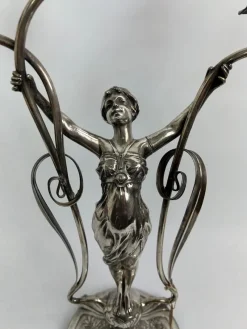 New Pamono Large Figural Candlestick with Nymph Femme Fatale from Wmf, 1890s