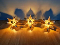 Pamono Large Floral Wall Light attributed to Willy Daro for Massive, Belgium, 1970s><noscript><img width=