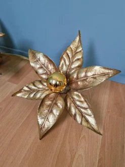Pamono Large Floral Wall Light attributed to Willy Daro for Massive, Belgium, 1970s><noscript><img width=