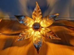 Pamono Large Floral Wall Light attributed to Willy Daro for Massive, Belgium, 1970s><noscript><img width=