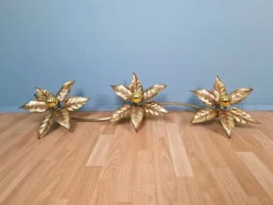Pamono Large Floral Wall Light attributed to Willy Daro for Massive, Belgium, 1970s><noscript><img width=