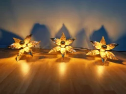 Pamono Large Floral Wall Light attributed to Willy Daro for Massive, Belgium, 1970s><noscript><img width=