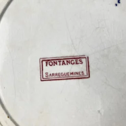 Pamono Large Fontange Hollow Dish in Earthernware from Sarreguemines, 19th-20th Century