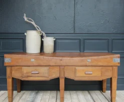 New Pamono Large French Art Deco Butcher's Block Table, 1920s