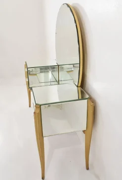 Best Pamono Large French Coiffeuse Glass Dressing Table for Ledies, 1950s