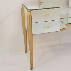 Best Pamono Large French Coiffeuse Glass Dressing Table for Ledies, 1950s