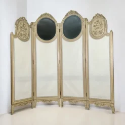 Pamono Large French Four-Fold Mirrored Dressing Screen, 1920s> Room Dividers & Screens