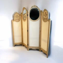 Pamono Large French Four-Fold Mirrored Dressing Screen, 1920s><noscript><img width=