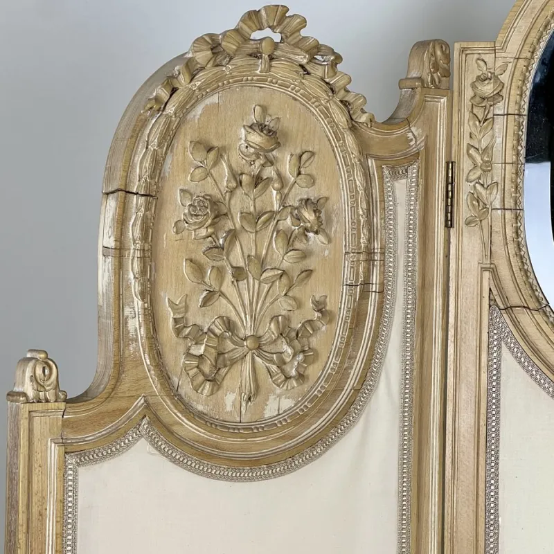 Pamono Large French Four-Fold Mirrored Dressing Screen, 1920s> Room Dividers & Screens
