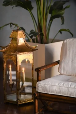 Online Pamono Large French Lantern in Golden Metal, 1970s