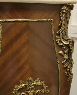 Pamono Large French Rococo Walnut and Ormolu Pedestal><noscript><img width=