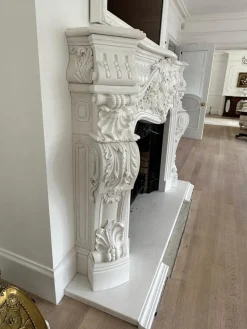 Discount Pamono Large French Rococo White Marble Fireplace, 1990