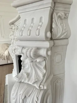Discount Pamono Large French Rococo White Marble Fireplace, 1990