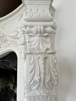 Discount Pamono Large French Rococo White Marble Fireplace, 1990