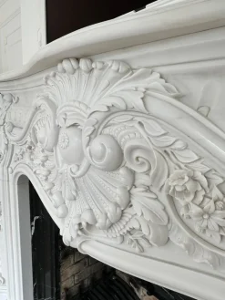 Discount Pamono Large French Rococo White Marble Fireplace, 1990
