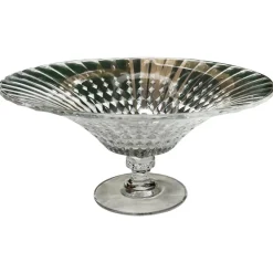 Pamono Large French Tazza Diamond Patterned Crystal Pedestal Fruit Dish, 1950s> Serving Dishes