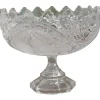 Pamono Large French Tazza Etched Cristal Pedestal Fruit Dish, 1960s> Serving Dishes