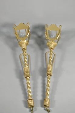 Pamono Large French Wall Sconces, 1950s, Set of 2> Wall Lights & Sconces