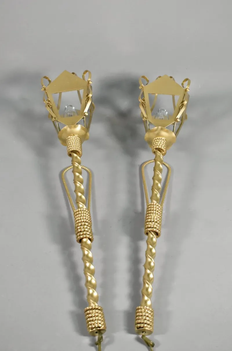 Pamono Large French Wall Sconces, 1950s, Set of 2> Wall Lights & Sconces