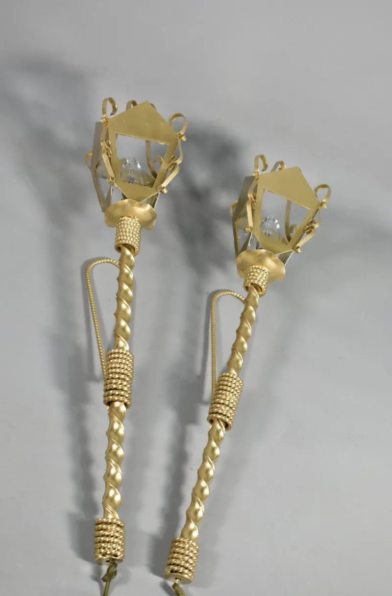 Pamono Large French Wall Sconces, 1950s, Set of 2> Wall Lights & Sconces