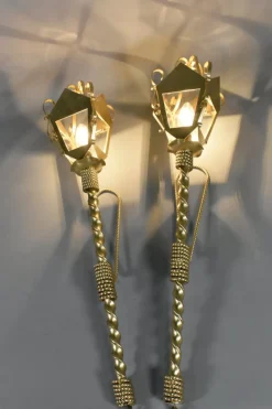 Pamono Large French Wall Sconces, 1950s, Set of 2><noscript><img width=