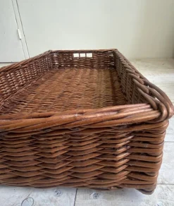 Pamono Large French Wicker Bakery Basket, 1950s><noscript><img width=