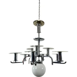 Pamono Large Functionalist Bauhaus Chandelier, 1930s> Ceiling Lights