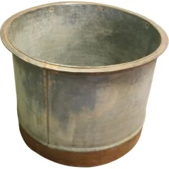 Pamono Large Galvanised Steel and Iron Cauldron Log Bin> Trunks Crates & Baskets