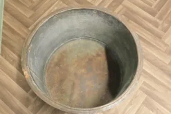Pamono Large Galvanised Steel and Iron Cauldron Log Bin><noscript><img width=