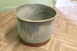 Pamono Large Galvanised Steel and Iron Cauldron Log Bin><noscript><img width=