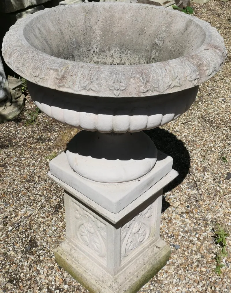 Discount Pamono Large Garden Planter on Plinth, 1920s
