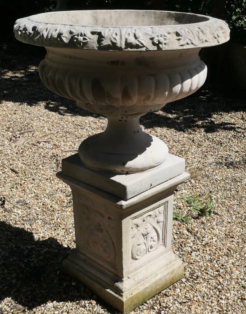Discount Pamono Large Garden Planter on Plinth, 1920s