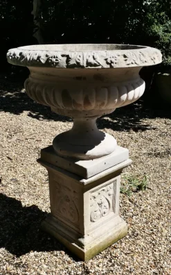 Discount Pamono Large Garden Planter on Plinth, 1920s