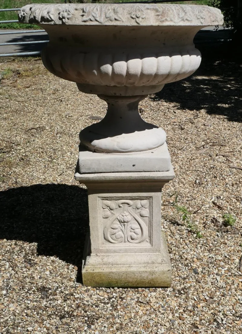 Discount Pamono Large Garden Planter on Plinth, 1920s