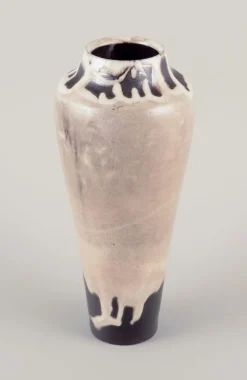 Best Pamono Large German Ceramic Vase with Floating Glaze, 1980s