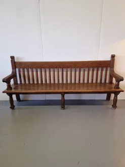 Pamono Large German Church Bench in Oak><noscript><img width=