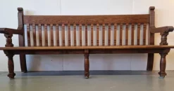 Pamono Large German Church Bench in Oak><noscript><img width=