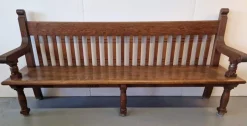 Pamono Large German Church Bench in Oak><noscript><img width=