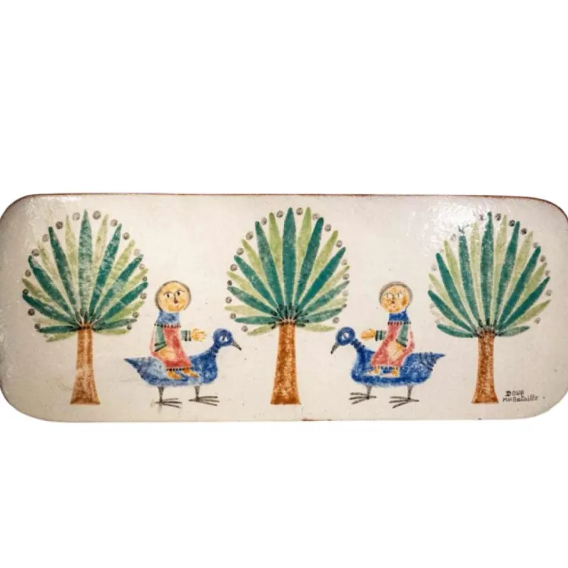 Pamono Large Glazed Ceramic Plaque by Marie-Henriette Bataille, 1960s> Wall Decor