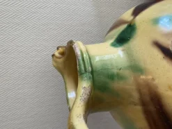 Best Pamono Large Glazed Terracotta Pitcher, Southwest France, 19th Century