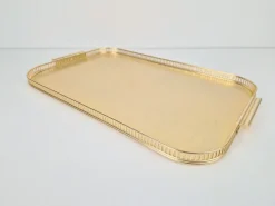 Outlet Pamono Large Gold Anodized Aluminum Tray by Kaymet, 1950s