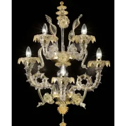 Pamono Large Gold Wall Sconce by Simoeng><noscript><img width=