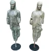 Pamono Large Greek Bronze Sculptures from the Achaean Period, 1940s, Set of 2> Garden Accessories
