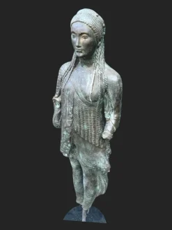 Pamono Large Greek Bronze Sculptures from the Achaean Period, 1940s, Set of 2><noscript><img width=