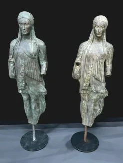 Pamono Large Greek Bronze Sculptures from the Achaean Period, 1940s, Set of 2><noscript><img width=