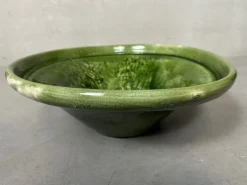 Pamono Large Green Ceramic Bowl, 1980s