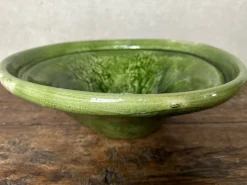 Pamono Large Green Ceramic Bowl, 1980s