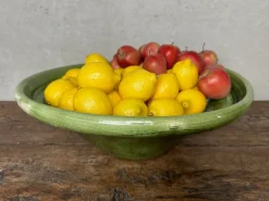Pamono Large Green Ceramic Bowl, 1980s