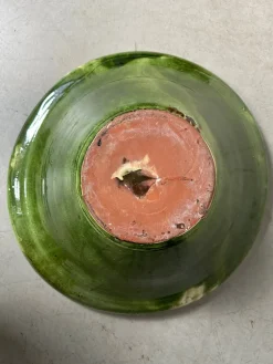 Pamono Large Green Ceramic Bowl, 1980s